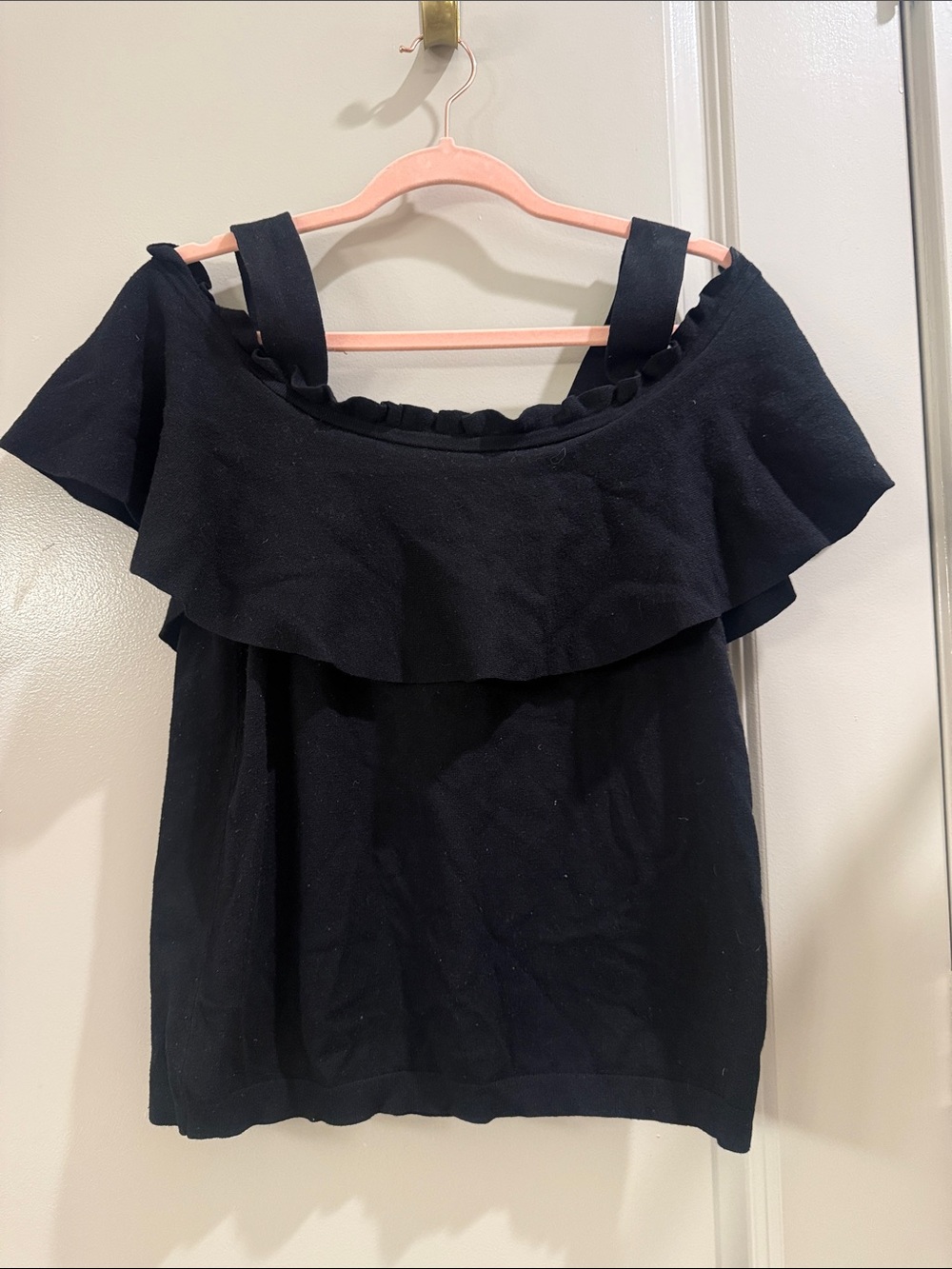 Banana Republic Black Off-Shoulder Ruffle Camisole